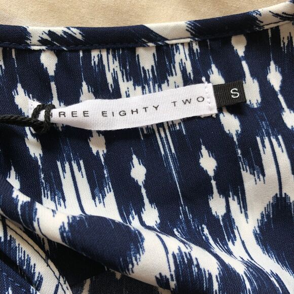 Three Eighty Two Womens Dress S Blue Long Sleeve Tie Neck Back Boho NWT - Picture 7 of 8